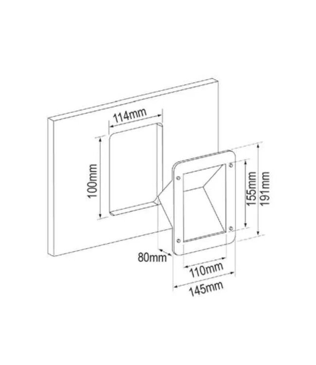NUOVO RADE INBOUWKASTJE DEKVULDOP WIT 145x191mm