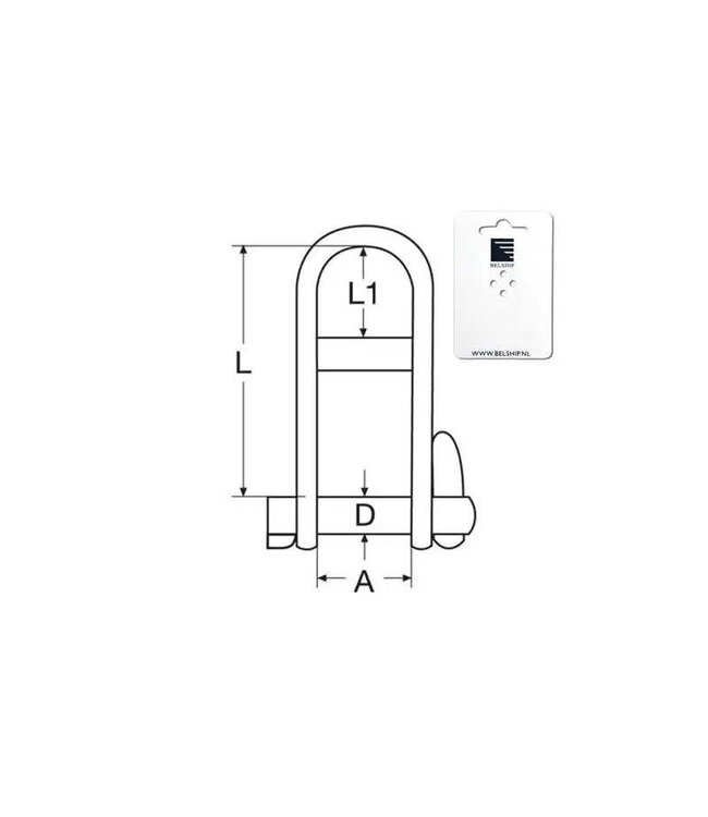 D-SNELSLUITING GESMEED + BRUG<span> - </span>8 mm - blister