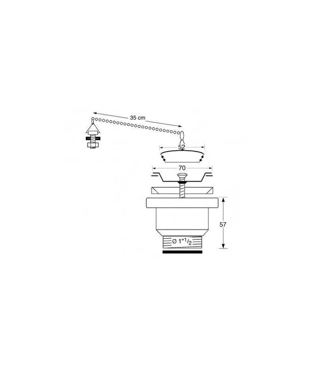 BARKA AFVOER RECHT 38MM (1 1/2")