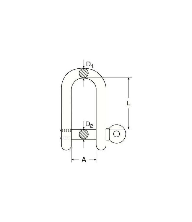 D-SLUITING MET OOGBOUT 4 mm