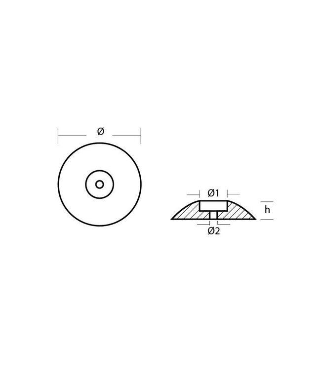 TECNOSEAL 00100MG DISC  ANODE SINGLE ¯50MM MAGNESI