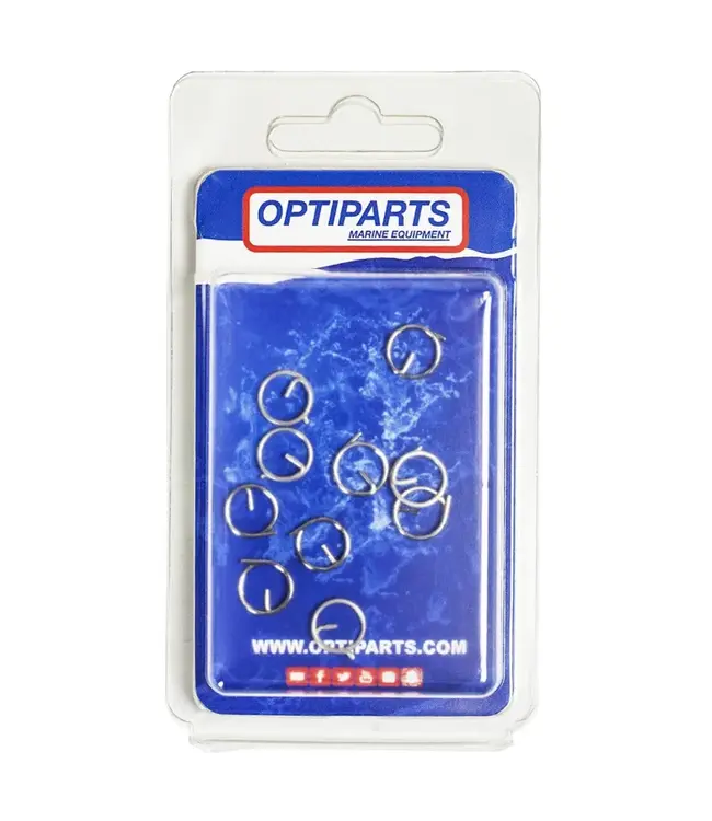 Optiparts Roestvrijstalen Veiligheidsringen. Verpakt per 10 stuks in een blisterverpakking.
