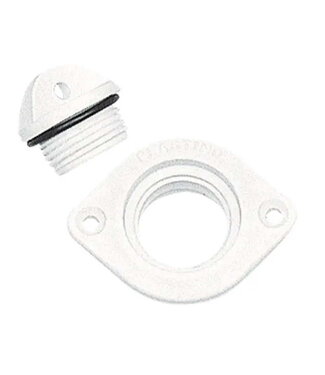 NUOVO RADE DRAIN PLUG OVAL WHITE 48X36MM SCHROEFMONTAE