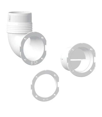 LALIZAS VENTILATIE CONNECTOR RECHT WIT ƒ˜76mm