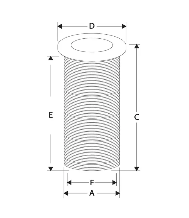 LALIZAS 43491 THRU-HULL STAND. FLANGE, 7/8'',INK