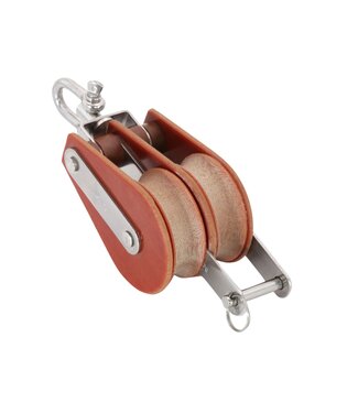 BARTON Size 4 Double Swivel With Becket 58mm Sheave 14mm Rope Pulley Block