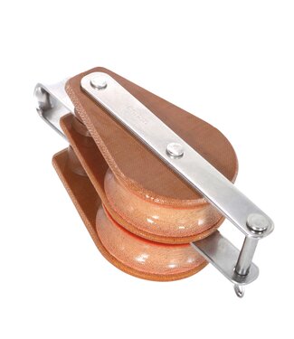 BARTON Size 3 Double Fixed Eye with becket 45mm Sheave 13mm Line Block