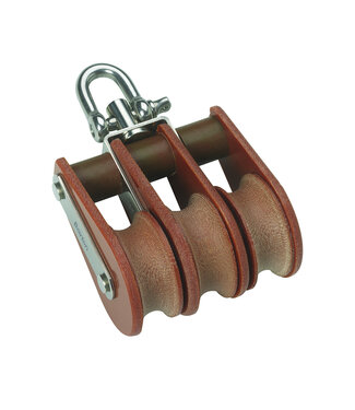 BARTON Size 2 Double Swivel 12mm 35mm Sheave 12mm Rope Pulley Block