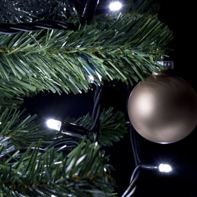 Erweiterbare  Weihnachtsbeleuchtung | kaltweiß | ab 10 Meter mit 100 LEDs | Gummi