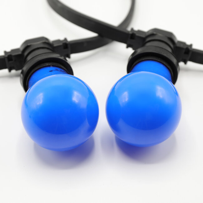 Lichterkette Glühbirne farbig, große Abdeckung, blau, LED 2 & 5 Watt