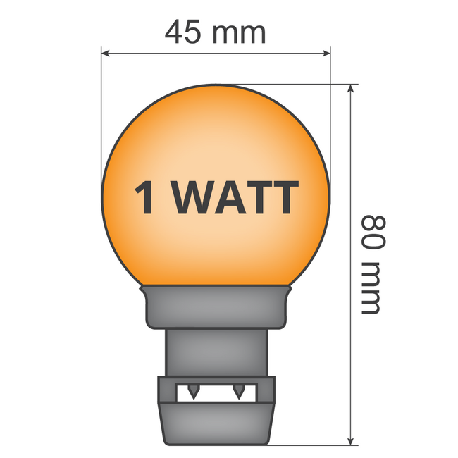 Stecklampe - Orange (ohne E27-Fassung)