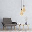 Moderne mattschwarze Seilpendelleuchte inkl. 8,5W bis 10W XXL Lampe, Braunglas, 2000K, Ø160