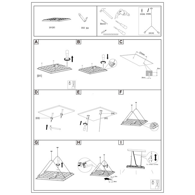 LED-Panel-Aufhängeset