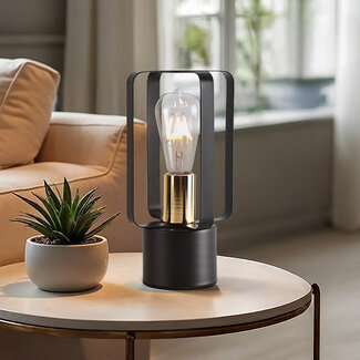 Industrielle Tischlampe mit schwarzem Metall - Toskana