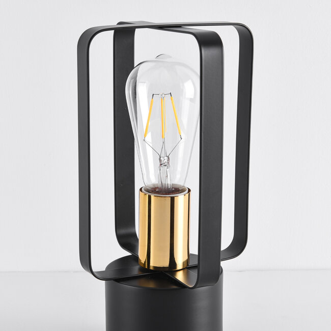 Industrielle Tischlampe mit schwarzem Metall - Toskana