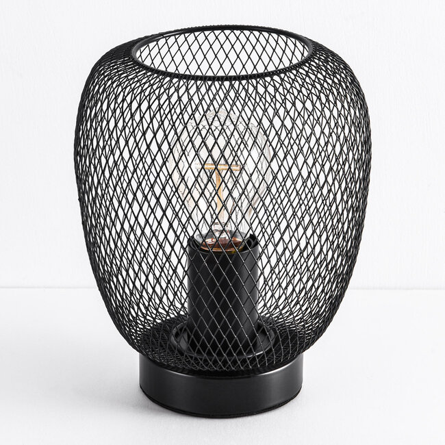 Industrielle schwarze Tischlampe mit Metallkonstruktion - Prison