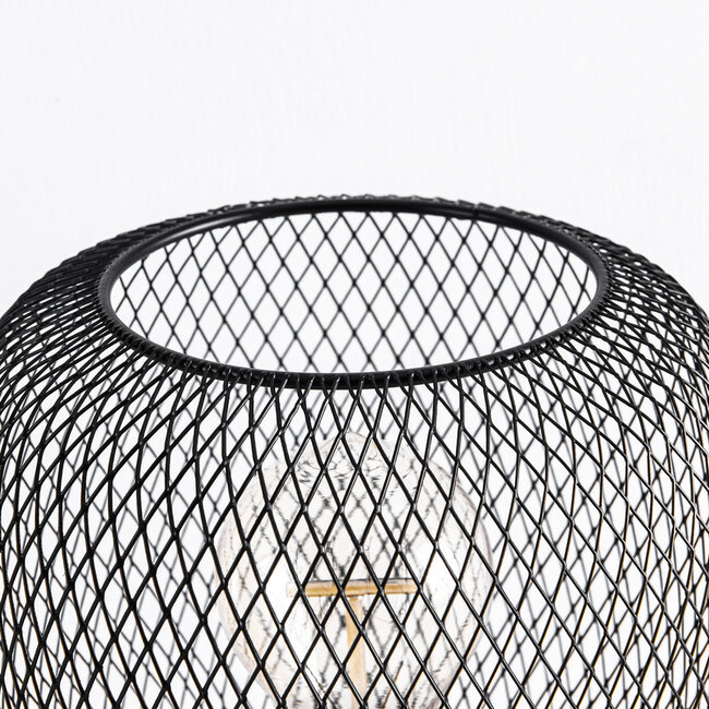 Industrielle schwarze Tischlampe mit Metallkonstruktion - Prison