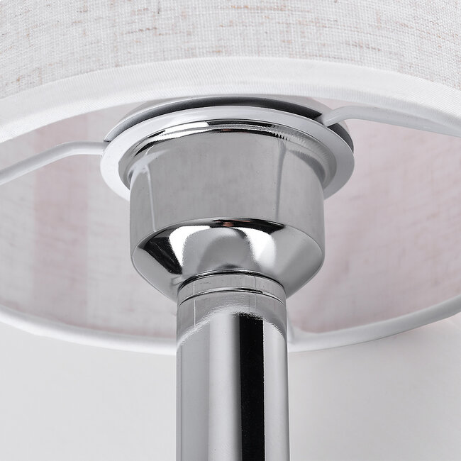 Klassische Tischlampe Metall mit Stoffschirm - Utrecht