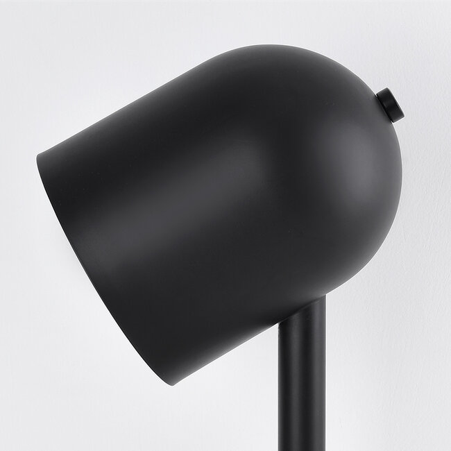 Moderne Tischleuchte in schwarz mit Holz - Spy