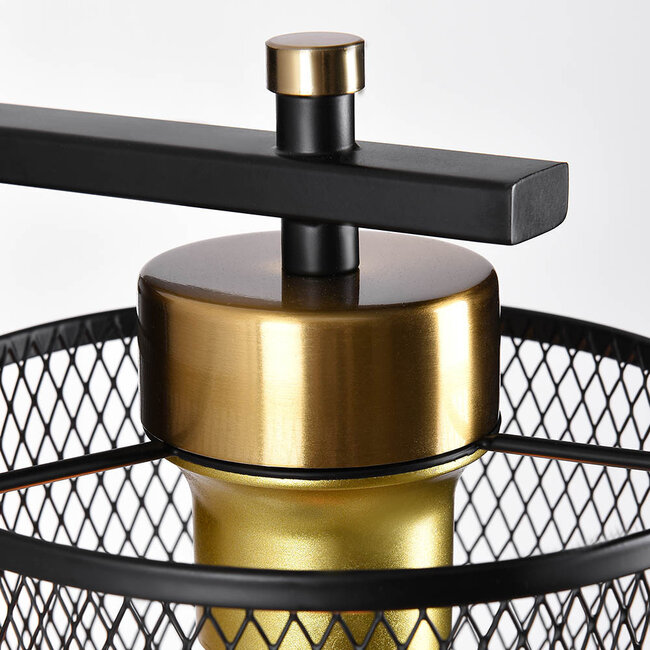 Industrielle Wandleuchte schwarz mit Gold - Sevilla