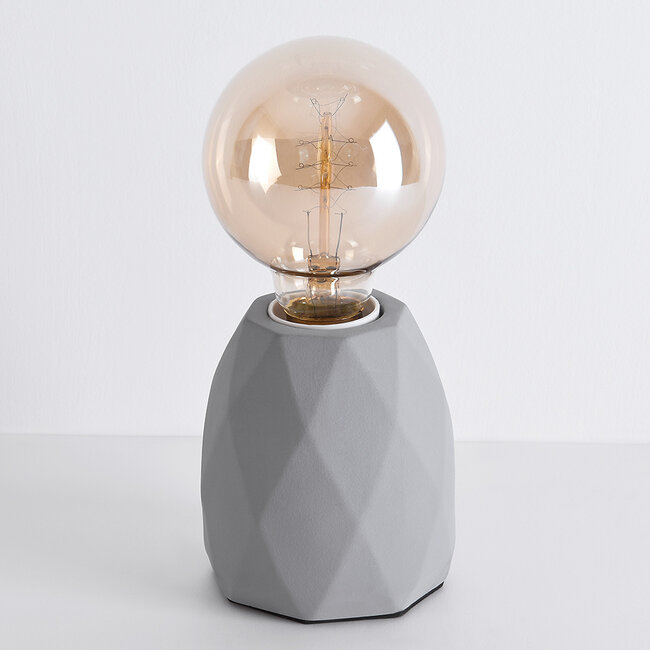 Moderne Tischlampe Stockholm in Grau mit Betonfuß