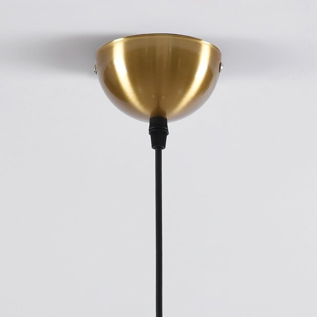Design-Hängeleuchte Venice - Amberglas mit Gold