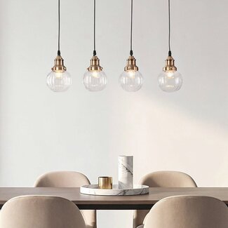 Art Deco Pendelleuchte  mit 4 Lampen - Bologna