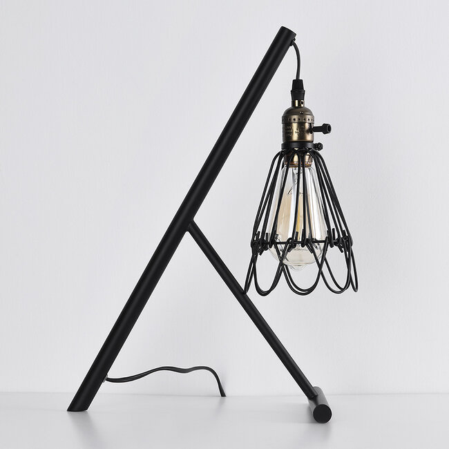Industrial-Tischlampe Marbella, verstellbar, Schwarz mit Gold