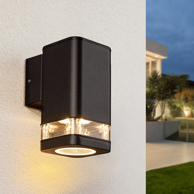 Quadratische Außenwandlampe Marino - Schwarz
