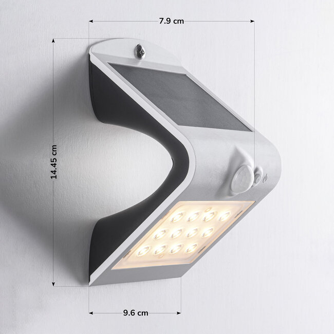 Solar-Wandleuchte Alien 1,5W mit Sensor - weiß