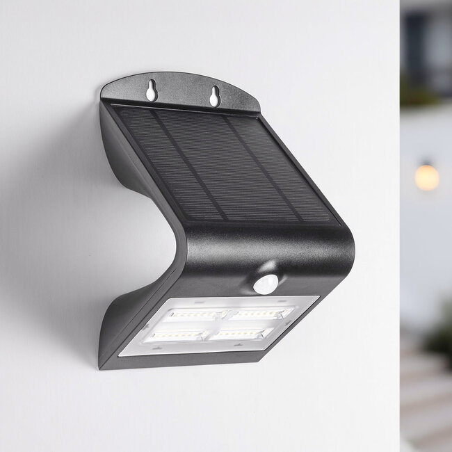 Solar-Wandleuchte Single Conan 2,3W mit Sensor - schwarz
