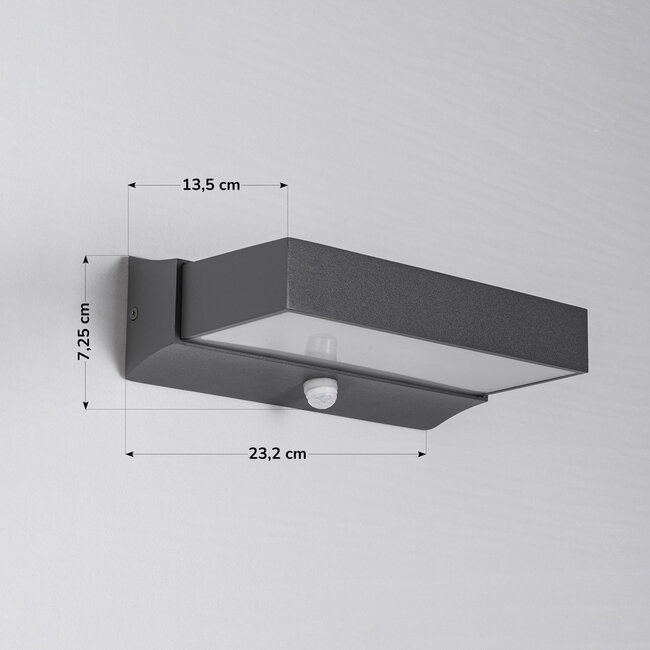 Außenwandlampe Onyx mit Sensor - Anthrazit mit integrierter LED