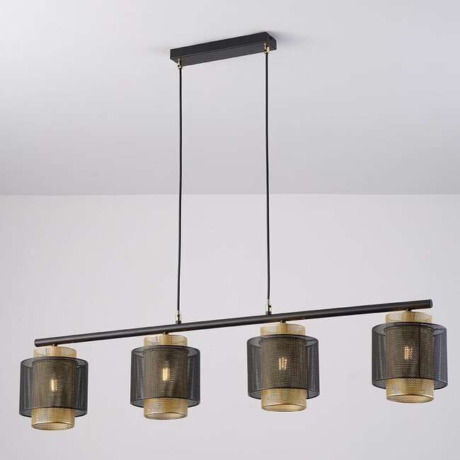 Hängeleuchte Jennifer - schwarz mit gold