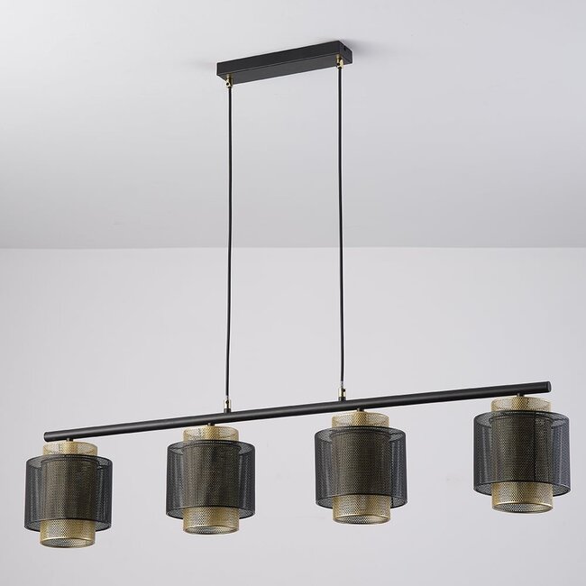 Hängeleuchte Jennifer - schwarz mit gold