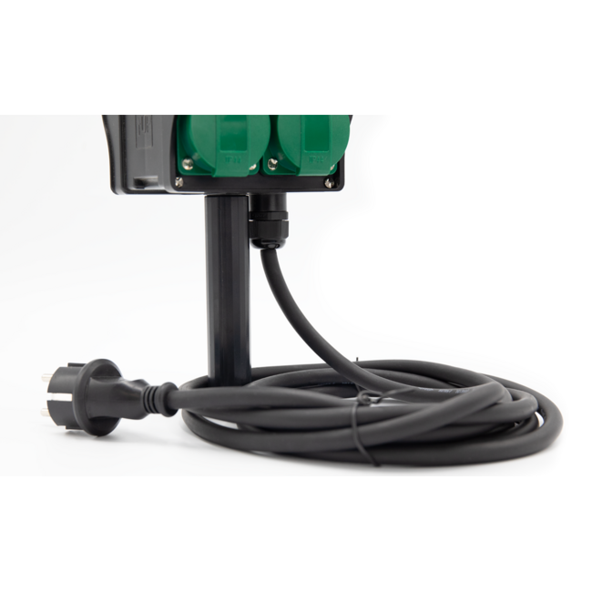 Außensteckdose mit Erdspieß, 4-fach