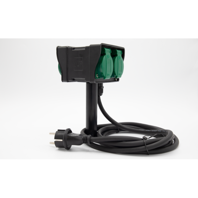 Außensteckdose mit Erdspieß, 4-fach