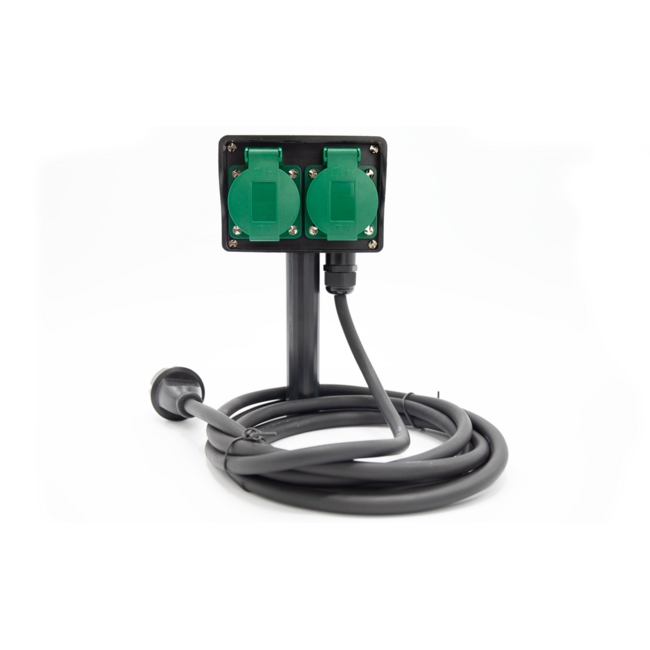 Außensteckdose mit Erdspieß, 4-fach