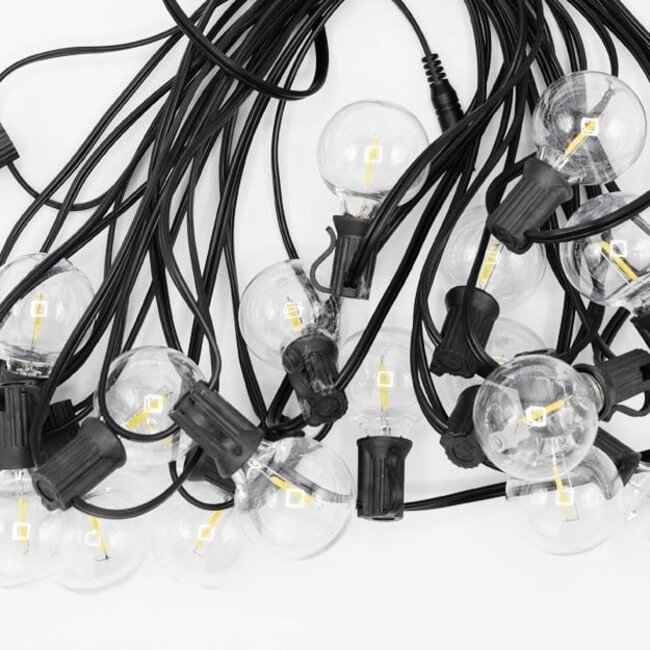 Solar Lichterkette für den Außenbereich mit 20 kleinen runden Lichtern - 10 Meter (IP20 Lampen)