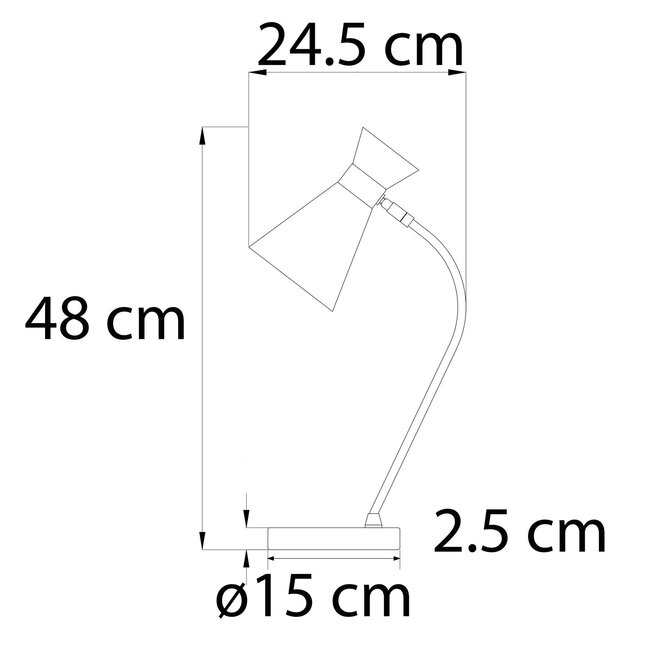 Tischlampe Lily, Kupfer mit schwarzem Lampenschirm
