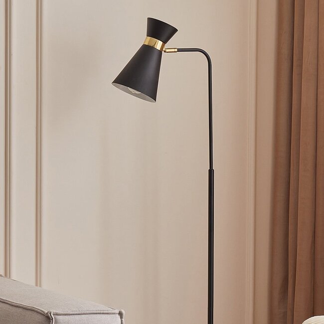 Stehlampe Schwarz mit Gold - Alyssa