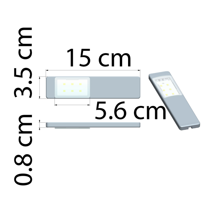 Moderne LED-Schrankbeleuchtung Aufbaustrahler Lex inkl. Sensor