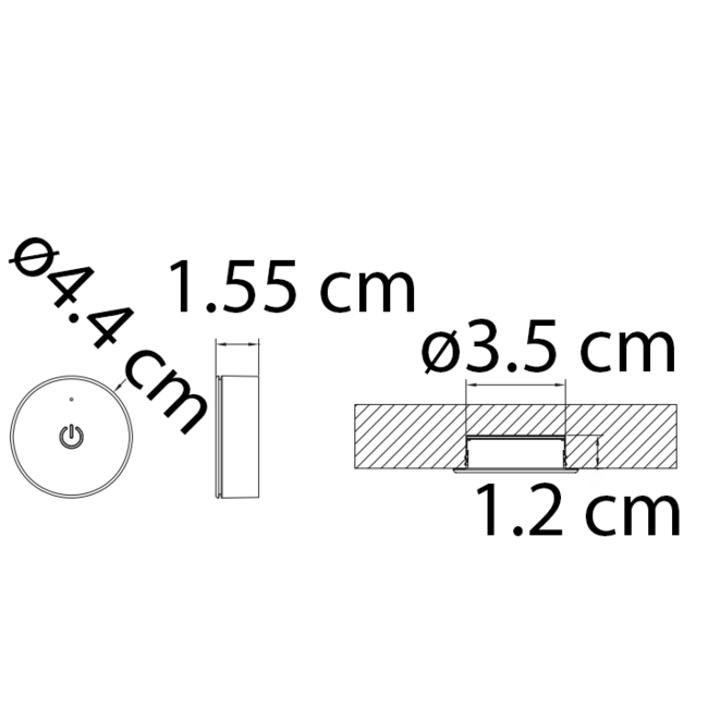 Drahtloser runder Touch-Dimmer