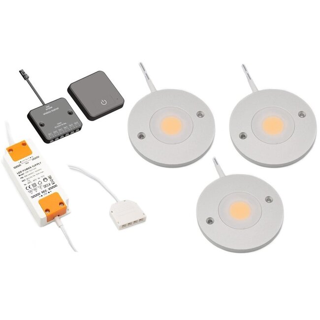 LED-Schrankbeleuchtung Kaya komplettes Set mit 3 Strahlern