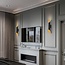 Wandlampe Madison, Mattschwarz mit goldener Innenseite