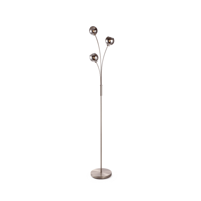 Moderne Stehleuchte mit Rauchglas, 3-flammig - Campbell
