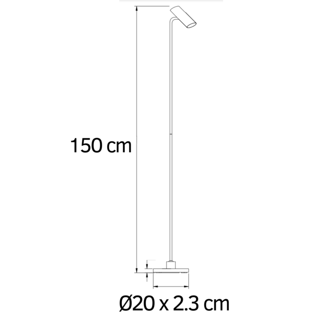 Moderne Stehleuchte in Mattschwarz - Warren