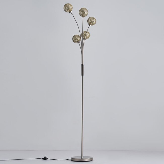 Moderne Stehlampe Claire 5-flammig in Gold