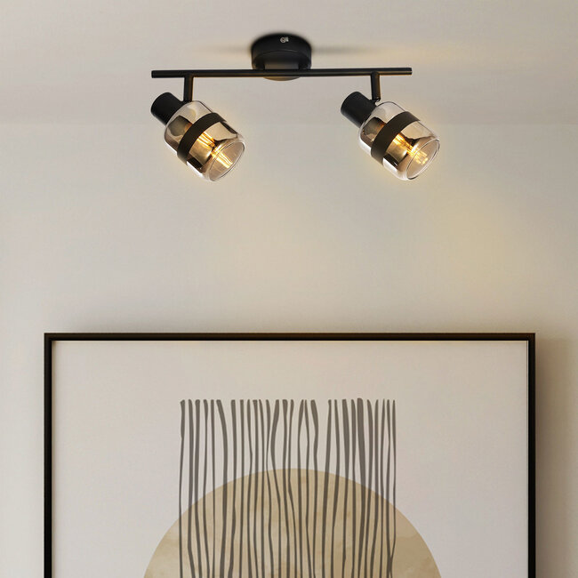 Industrie-Deckenstrahler Rauchglas, 2-flammig - Gesa