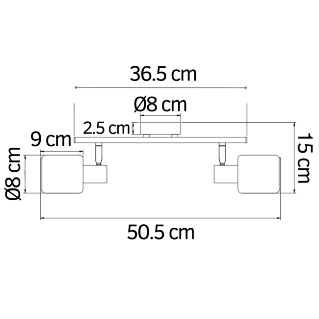 Industrie-Deckenstrahler Rauchglas, 2-flammig - Gesa