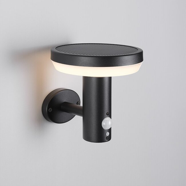Moderne Solar-Außenwandleuchte Dimmy mit Sensor - schwarz